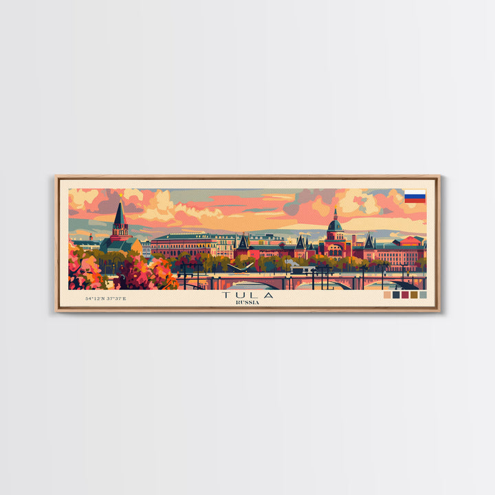 Tula Russia Travel Art, City Art, Framed Canvas Print or Metal Wall Art, Europe Travel Poster, Panoramic Wall Art, Extra Wide Wall Art