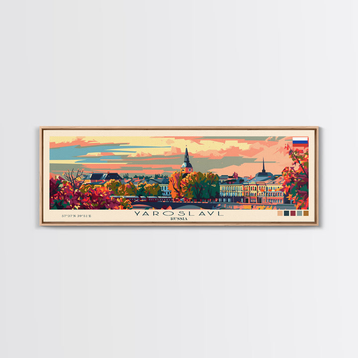 Yaroslavl Russia Wall Art, Panoramic Travel Poster, Panoramic Framed Canvas Print, City Wall Art, Wall Hanging Home Decor, Travel Art