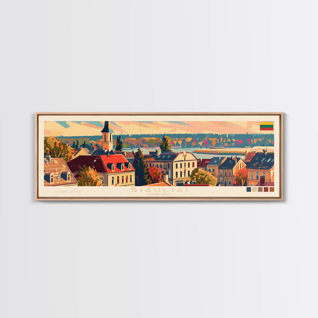 ŠIauliai Lithuania Travel Print Wall Art, Panoramic City Art, Travel Art, Wall Decor, Vacation Gift, Framed Canvas Print Or Metal Art