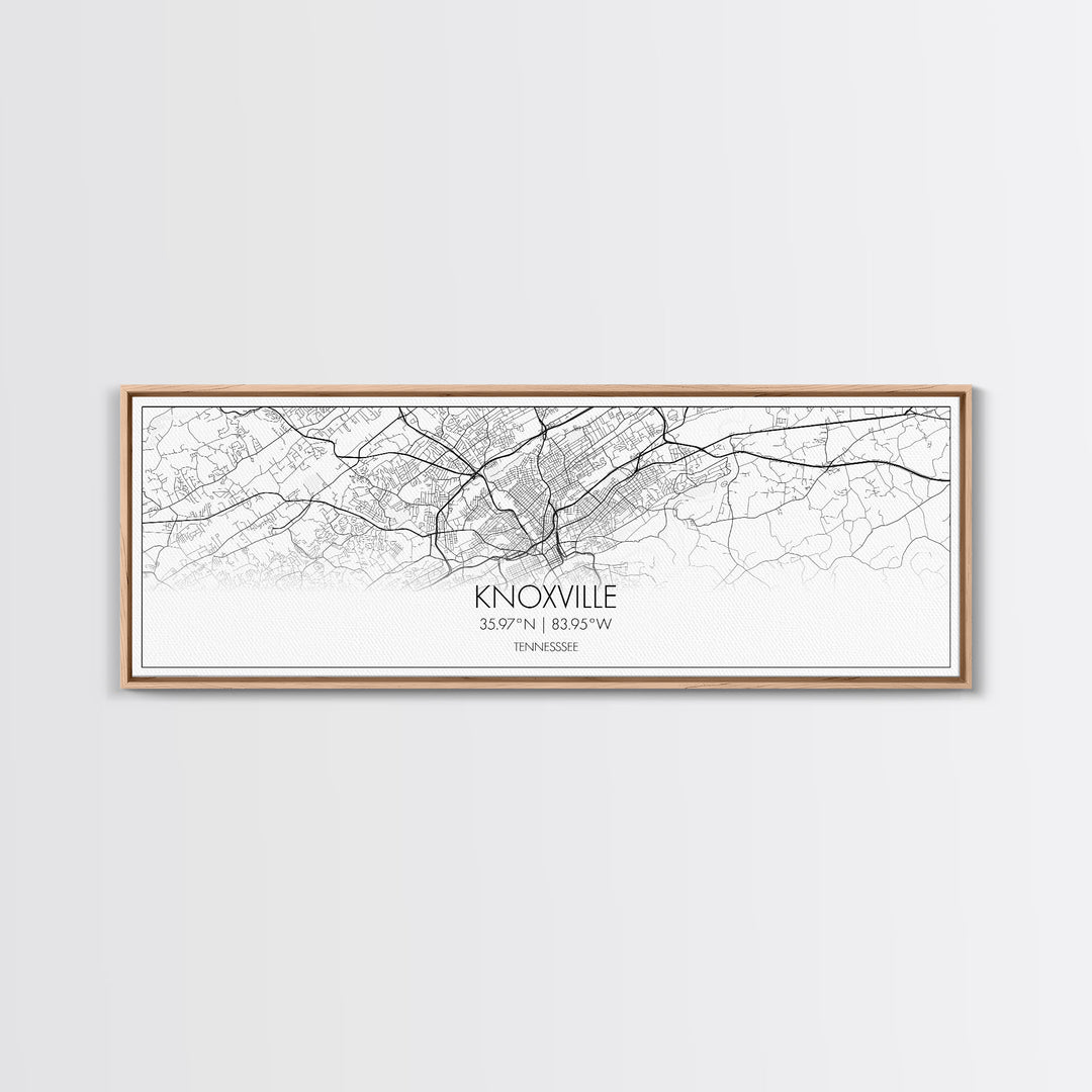 Panoramic Knoxville City Map, Tennessee Art, Map Print, Minimalist Wall Art, Canvas Art, Housewarming Gift, Street Map Art, Closing Gift