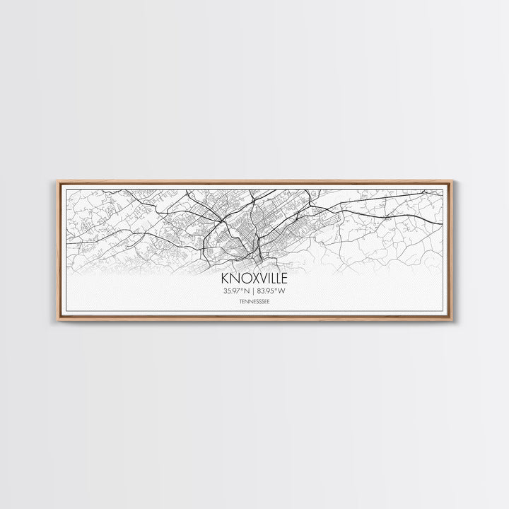 Panoramic Knoxville City Map, Tennessee Art, Map Print, Minimalist Wall Art, Canvas Art, Housewarming Gift, Street Map Art, Closing Gift