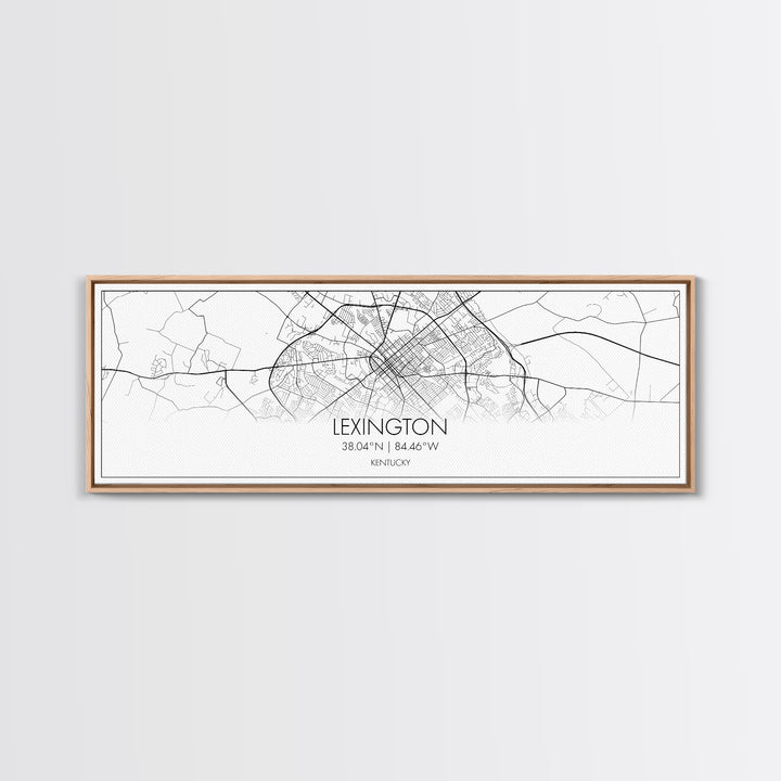 Panoramic Lexington City Map, Kentucky Art, Map Print, Minimalist Wall Art, Canvas Art, Housewarming Gift, Street Map Art, Closing Gift