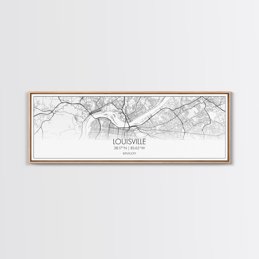 Panoramic Louisville City Map, Kentucky Art, Map Print, Minimalist Wall Art, Canvas Art, Housewarming Gift, Street Map Art, Closing Gift