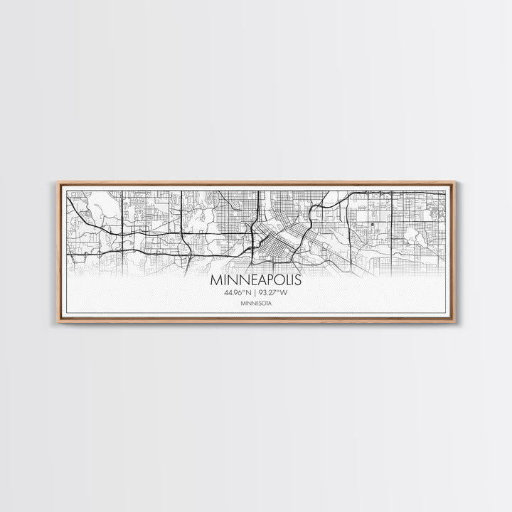 Panoramic Minneapolis City Map, Minnesota Art, Map Print, Minimalist Wall Art, Canvas Art, Housewarming Gift, Street Map Art, Closing Gift