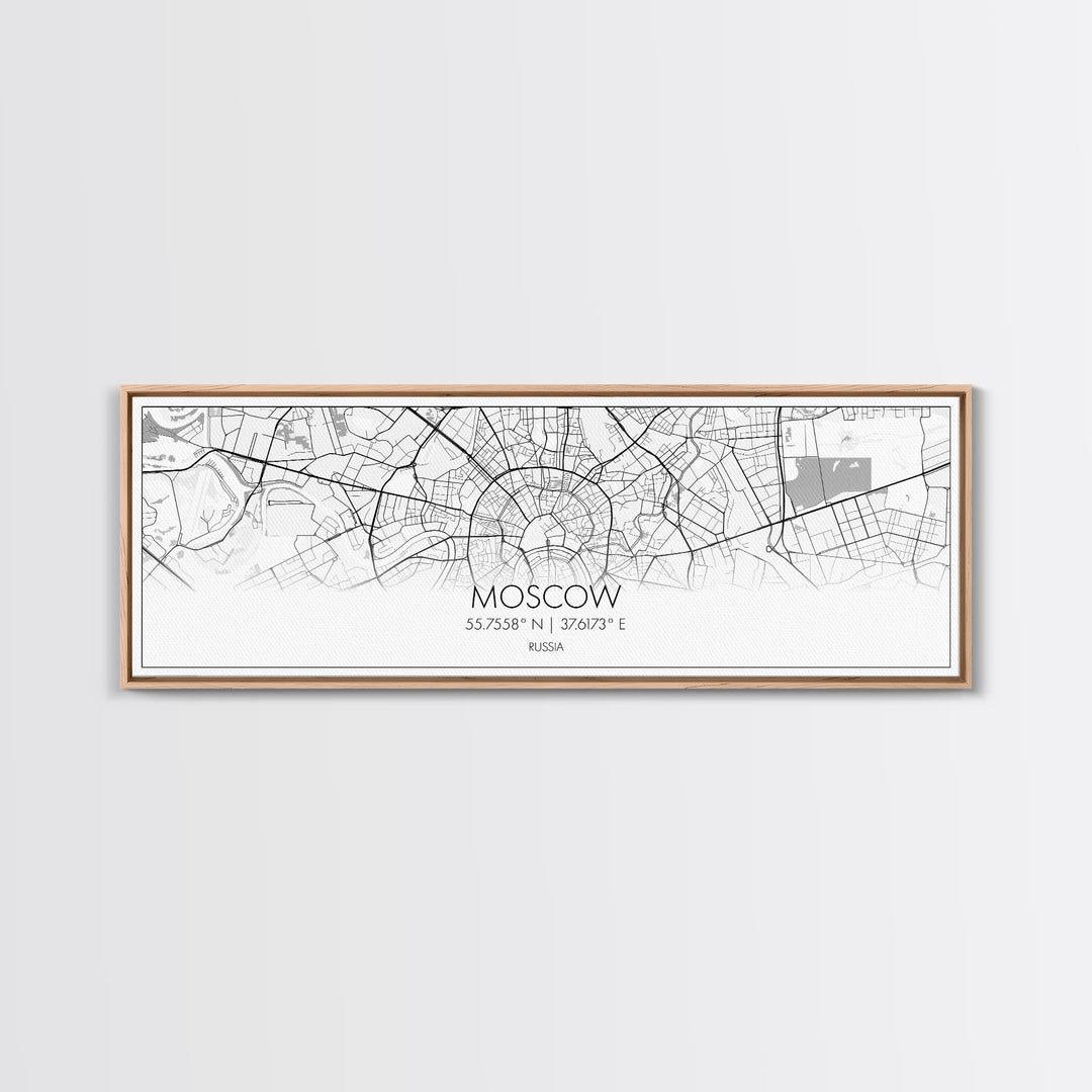 Panoramic Moscow City Map, Russia Art, Map Print, Minimalist Wall Art, Canvas Art, Housewarming Gift, Street Map Art, Closing Gift