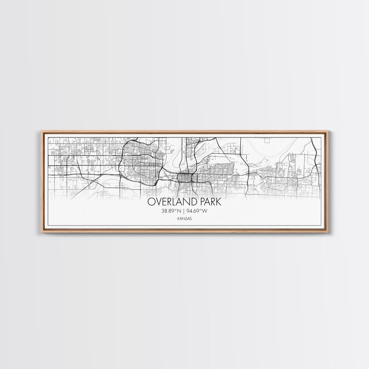 Panoramic Overland Park City Map, Kansas Art, Map Print, Minimalist Wall Art, Canvas Art, Housewarming Gift, Street Map Art, Closing Gift