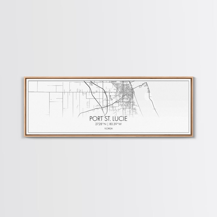 Panoramic Port St Lucie City Map, Florida Art, Map Print, Minimalist Wall Art, Canvas Art, Housewarming Gift, Street Map Art, Closing Gift