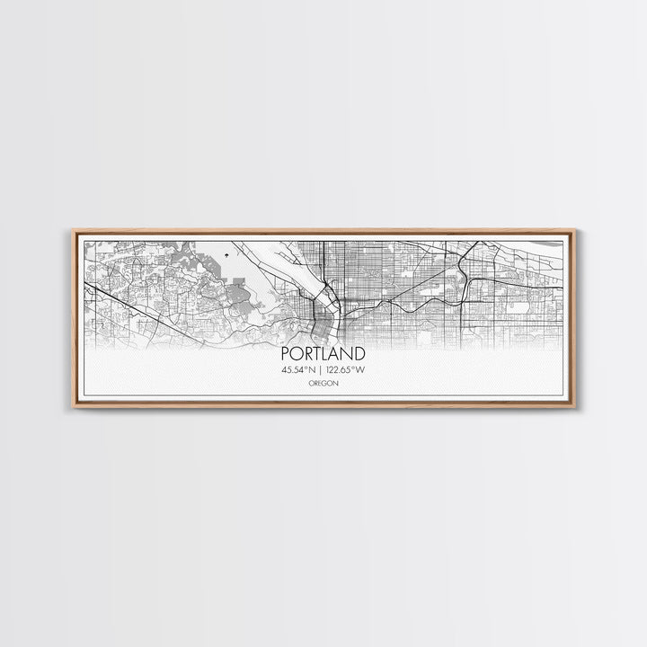 Panoramic Portland City Map, Oregon Art, Map Print, Minimalist Wall Art, Canvas Art, Housewarming Gift, Street Map Art, Closing Gift