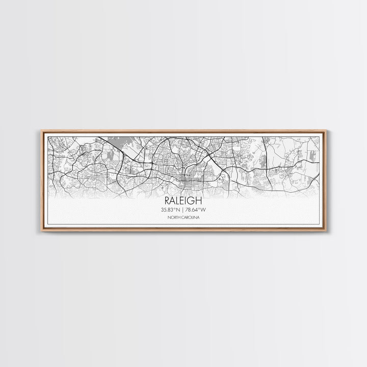 Panoramic Raleigh City Map, North Carolina Art, Map Print, Minimalist Wall Art, Canvas Art, Housewarming Gift, Street Map Art, Closing Gift