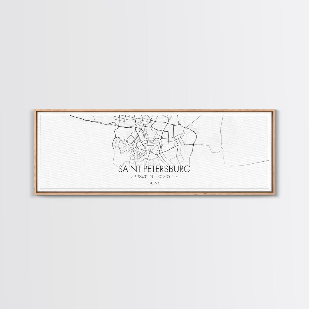 Panoramic Saint Petersburg City Map, Russia Art, Map Print, Minimalist Wall Art, Canvas Art, Housewarming Gift, Street Map, Closing Gift