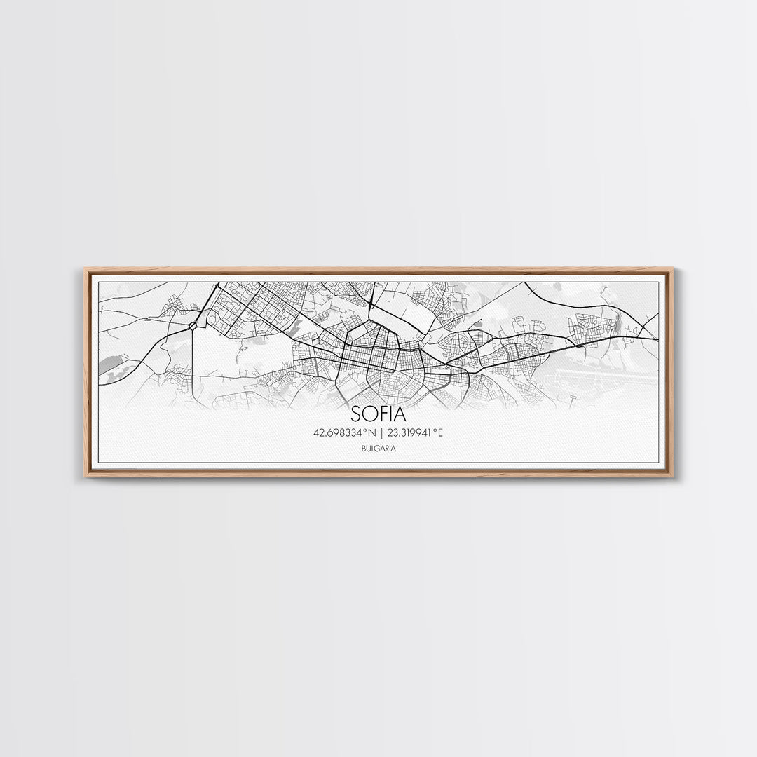 Panoramic Sofia City Map, Bulgaria Art, Map Print, Minimalist Wall Art, Canvas Art, Housewarming Gift, Street Map Art, Closing Gift