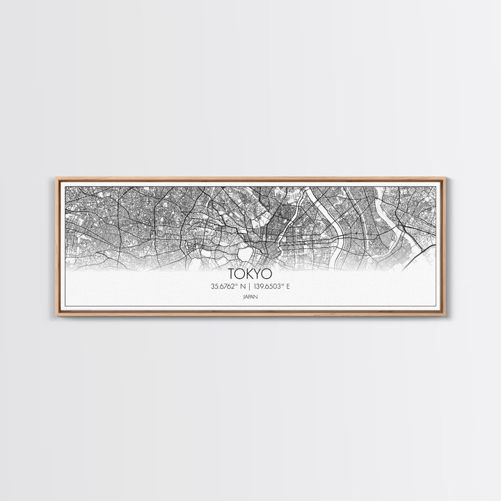 Panoramic Tokyo City Map, Japan Art, Map Print, Minimalist Wall Art, Canvas Art, Housewarming Gift, Street Map Art, Closing Gift