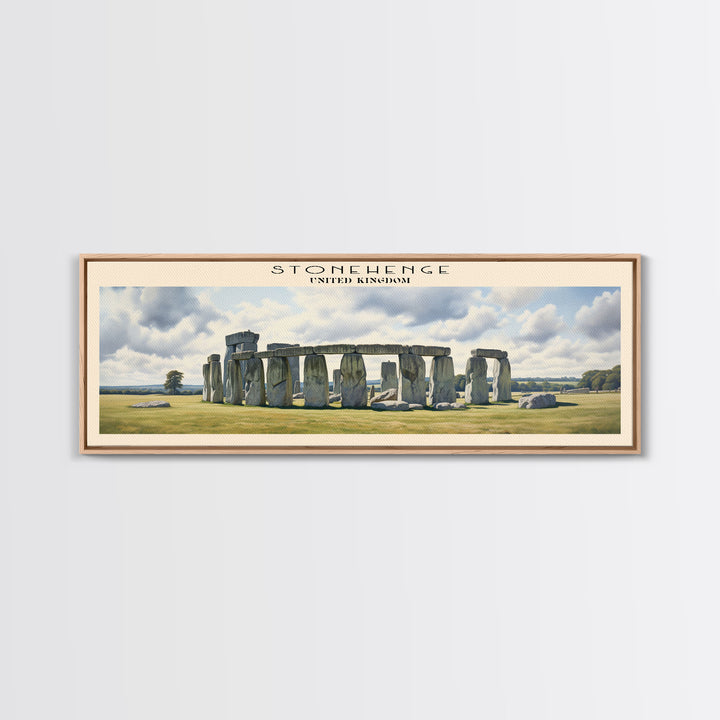 Stonehenge COUNTRY Travel Poster Print, Framed Canvas Print, COUNTRY Travel Art, Wood Framed Art, Wall Hanging, Home Decor