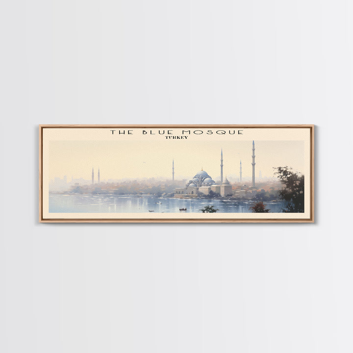 The Blue Mosque COUNTRY Travel Poster Print, Framed Canvas Print, COUNTRY Travel Art, Wood Framed Art, Wall Hanging, Home Decor