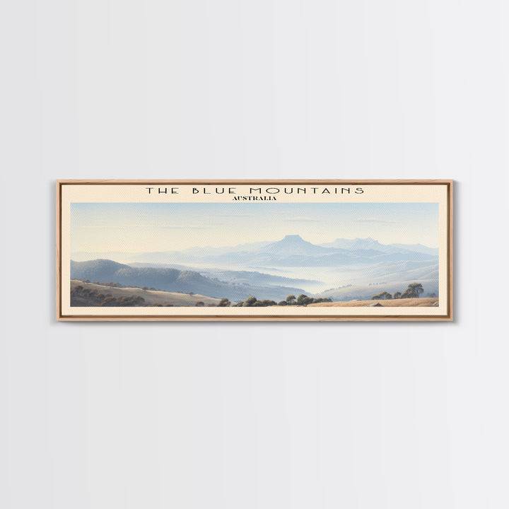 The Blue Mountains Travel Poster Print, Framed Canvas Wall Art, Metal Wall Art, COUNTRY art, Gift For Him, Travel Wall Art, Travel Lover Gift