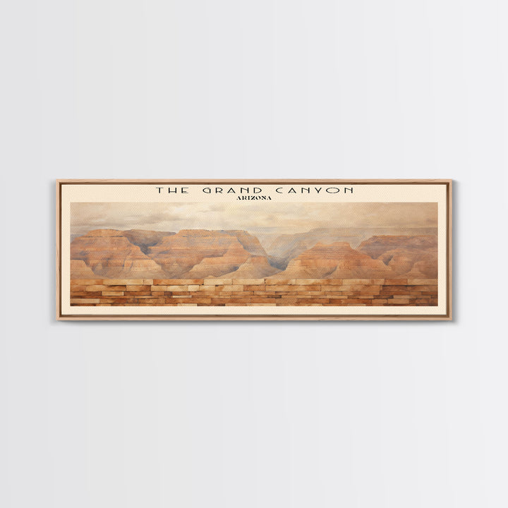 The Grand Canyon COUNTRY | Framed Travel Poster Canvas Print | Trendy Wall Art | Watercolor Painting | Living Room Art | Unique Art