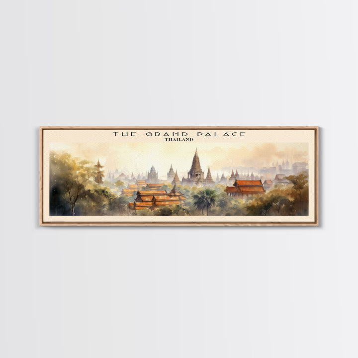 The Grand Palace Retro Style Travel Poster - Framed Canvas Print - COUNTRY Travel Decor | Vintage Style Home Decor - Travel Print - Wall Art