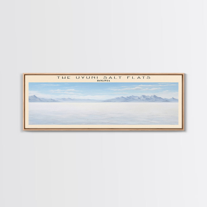 The Uyuni Salt Flats COUNTRY | Framed Travel Poster Canvas Print | Trendy Wall Art | Watercolor Painting | Living Room Art | Unique Art