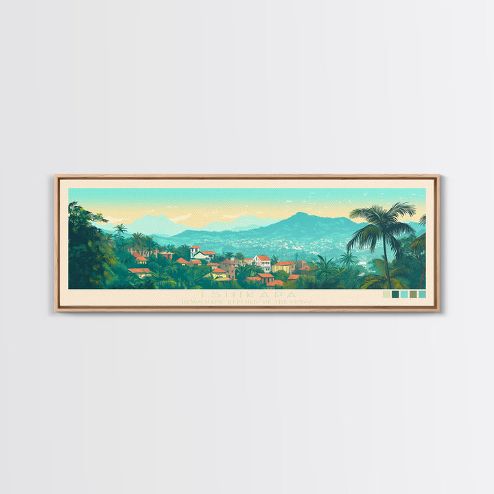 Tshikapa, Congo Travel Poster Panoramic Canvas Print, Tshikapa, Congo Painting, Congo Art, Tshikapa Travel Art, Guest Room Painting