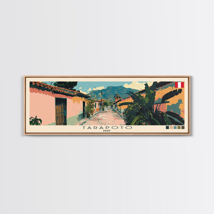 Tarapoto, Peru Panoramic Canvas Print, Tarapoto, Peru Painting, Peru Art, Tarapoto Travel Poster, Travel Art, Vacation Gift