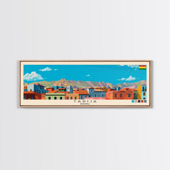 Tarija, Bolivia Panoramic Canvas Print, Tarija, Bolivia Painting, Bolivia Art, Tarija Travel Poster, Travel Art, Living Room Painting