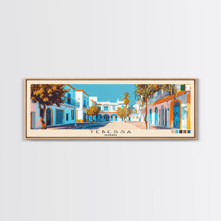 Tebessa, Algeria Panoramic Canvas Print, Tebessa, Algeria Painting, Algeria Art, Tebessa Travel Poster, Travel Art, Guest Room Painting