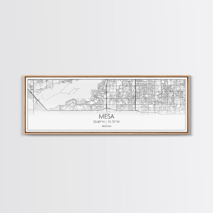 Panoramic Mesa City Map, Florida Art, Map Print, Minimalist Wall Art, Canvas Art, Housewarming Gift, Street Map Art, Closing Gift