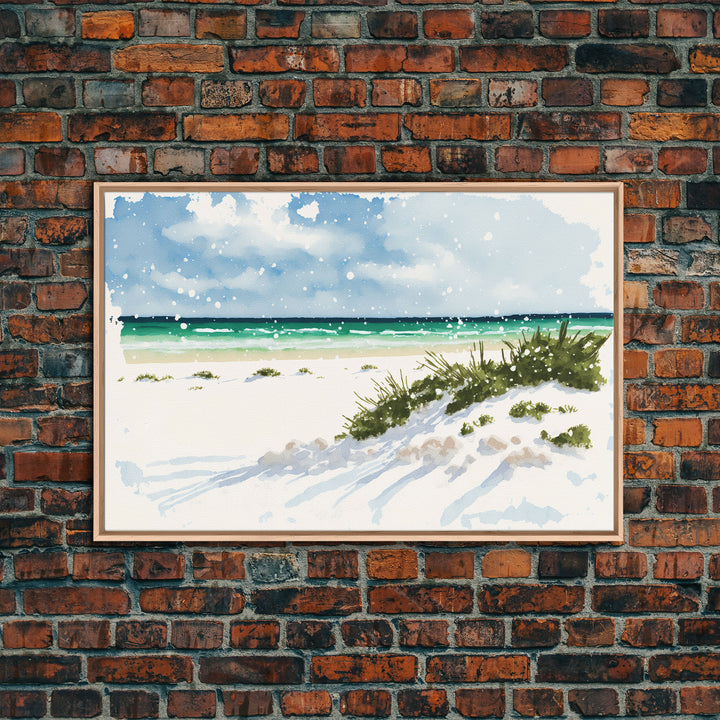 framed ocean art canvas, beach wall art, framed wall art, living room wall decor, abstract landscape art, framed canvas print