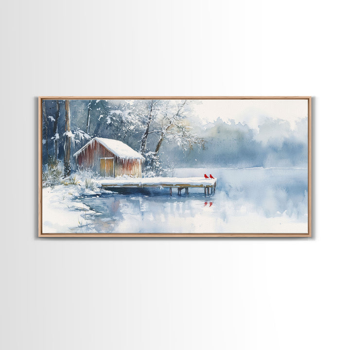 Winter Solitude - winter wall art, winter wonderland, watercolor Christmas, farmhouse Christmas decor, Christmas prints