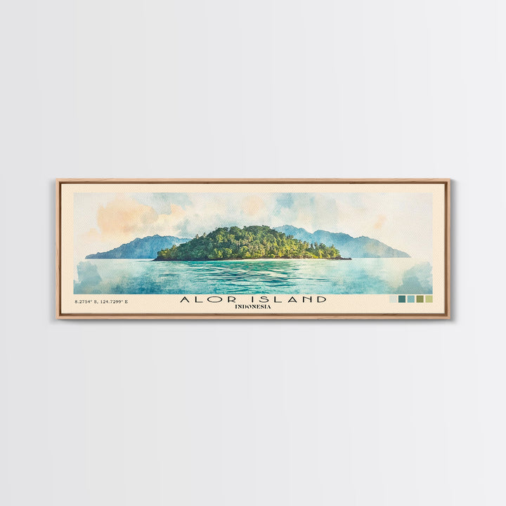 Alor Island, Indonesia Watercolor Print, Vacation Gift, Indonesia Wall Art, Beach Painting, Beach Decor, Beach Or Lakehouse Art