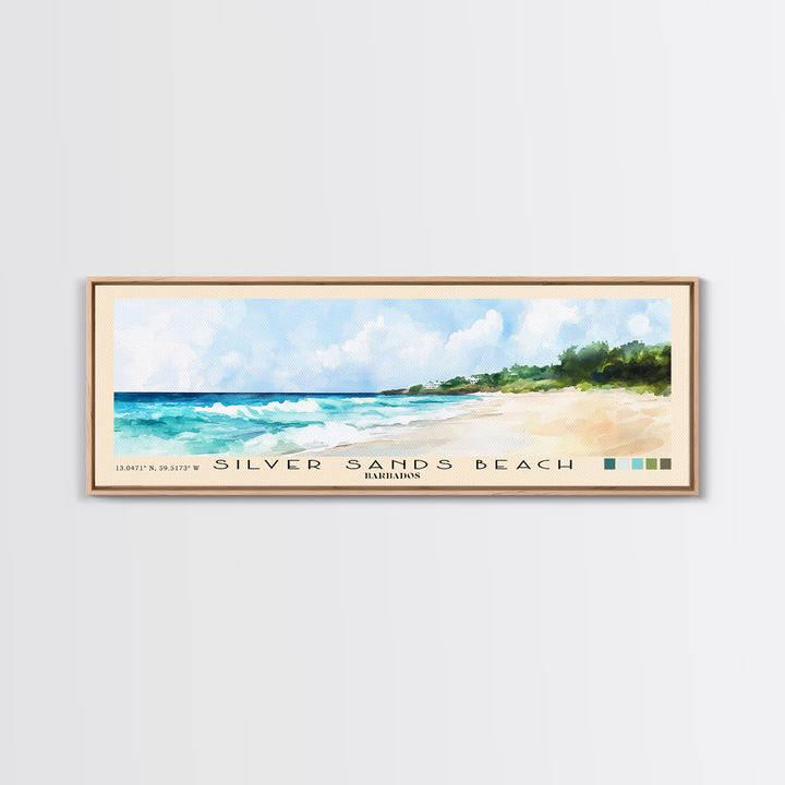 Silver Sands Beach, Barbados Watercolor Print, Vacation Gift, Barbados Wall Art, Vacation Wall Art, Vacatation Memories, Beach Decor, Beach Or Lakehouse Art