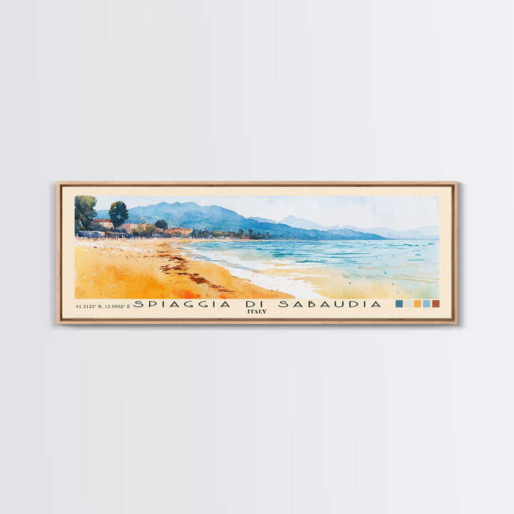 Spiaggia di Sabaudia, Italy Watercolor Beach Print, Vacation Gift, Italy Wall Art, Beach Painting, Beach Decor, Beach Painting