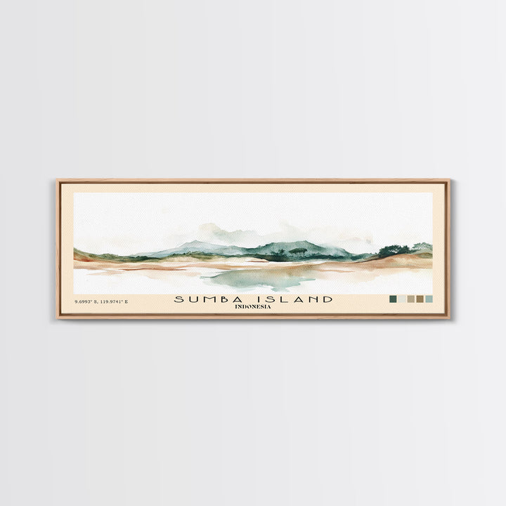 Sumba Island, Indonesia Watercolor Print, Vacation Gift, Indonesia Wall Art, Beach Painting, Beach Decor, Beach Or Lakehouse Art