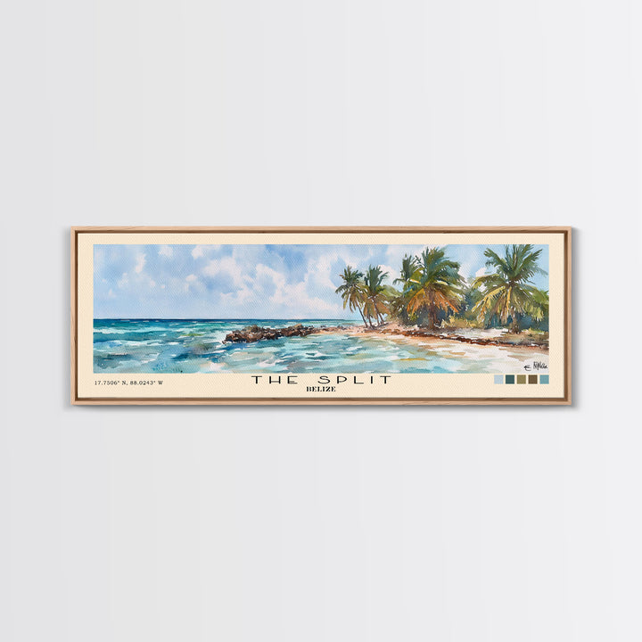 The Split, Belize Watercolor Beach Print, Vacation Gift, Belize Wall Art, Beach Painting, Beach Decor, Beach Painting