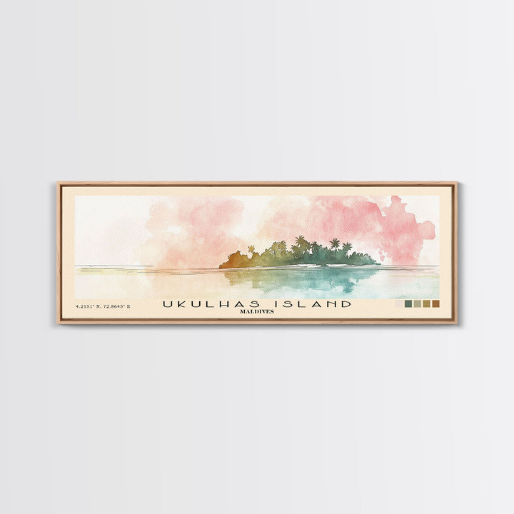 Ukulhas Island, Maldives Watercolor Print, Vacation Gift, Maldives Wall Art, Vacation Wall Art, Vacatation Memories, Beach Decor, Beach Or Lakehouse Art