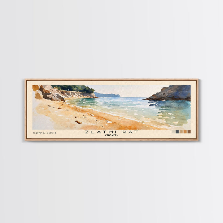 Zlatni Rat, Croatia Watercolor Print, Vacation Gift, Croatia Wall Art, Vacation Wall Art, Vacatation Memories, Beach Decor, Beach Or Lakehouse Art