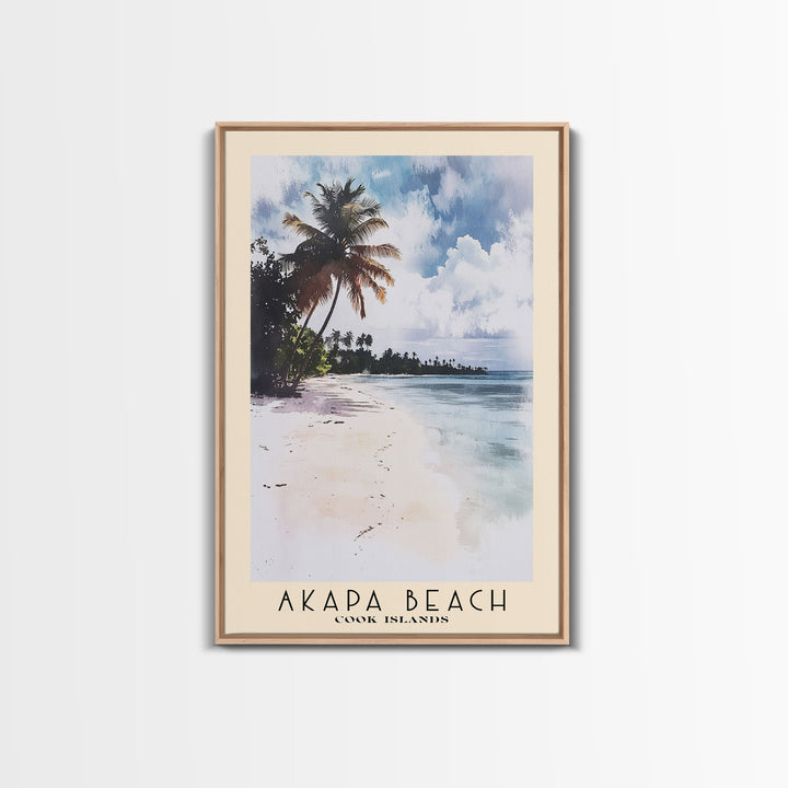 Akapa Beach, Cook Islands Watercolor Print, Vacation Gift, Cook Islands Wall Art, Beach Painting, Beach Decor, Beach Or Lakehouse Art