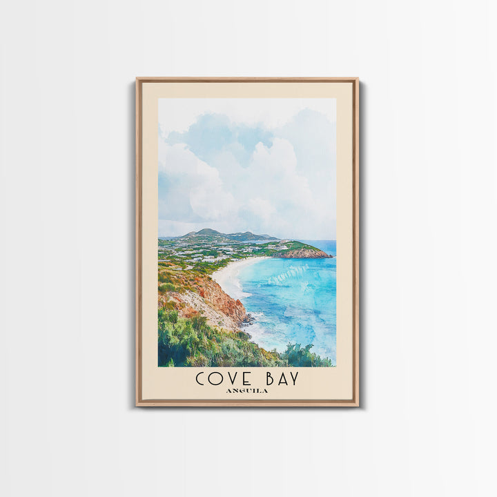 Cove Bay, Anguila Watercolor Print, Vacation Gift, Anguila Wall Art, Beach Painting, Beach Decor, Beach Or Lakehouse Art