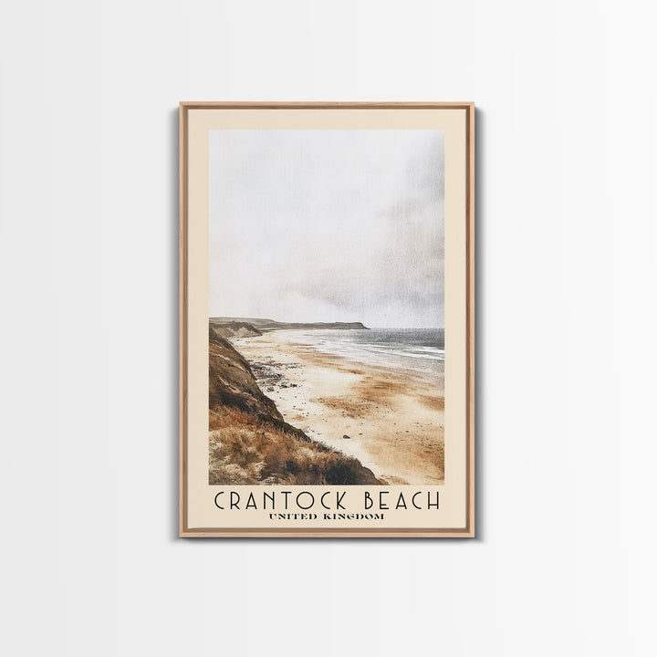 Crantock Beach, United Kingdom Watercolor Print, Vacation Gift, United Kingdom Wall Art, Beach Painting, Beach Decor, Beach Or Lakehouse Art