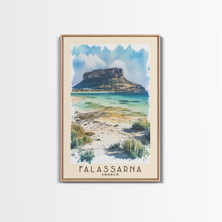 Falassarna, Greece Watercolor Beach Print, Vacation Gift, Greece Wall Art, Beach Painting, Beach Decor, Beach Painting