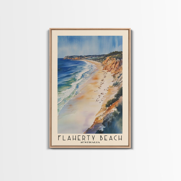 Flaherty Beach, Australia Watercolor Print, Vacation Gift, Australia Wall Art, Beach Painting, Beach Decor, Large Wall Art, Wood Frame Art