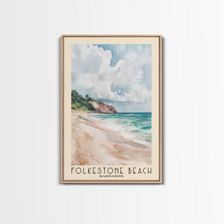 Folkestone Beach, Barbados Watercolor Beach Print, Vacation Gift, Barbados Wall Art, Beach Painting, Beach Decor, Beach Painting