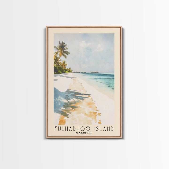 Fulhadhoo Island, Maldives Watercolor Beach Print, Vacation Gift, Maldives Wall Art, Beach Painting, Beach Decor, Beach Painting