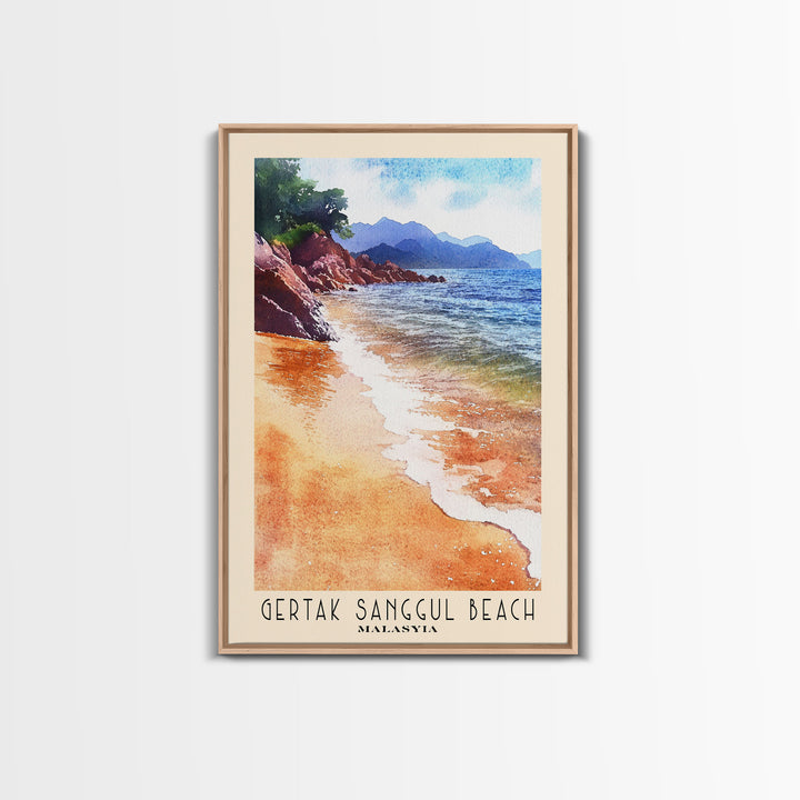 Gertak Sanggul Beach, Malasyia Watercolor Print, Vacation Gift, Malasyia Wall Art, Beach Painting, Beach Decor, Beach Or Lakehouse Art