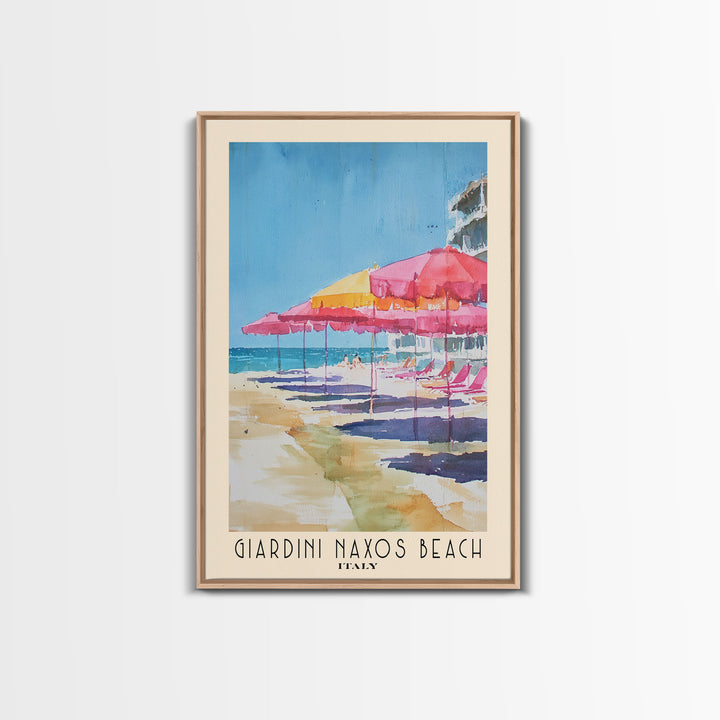 Giardini naxos beach, Italy Watercolor Beach Print, Vacation Gift, Italy Wall Art, Beach Painting, Beach Decor, Beach Painting