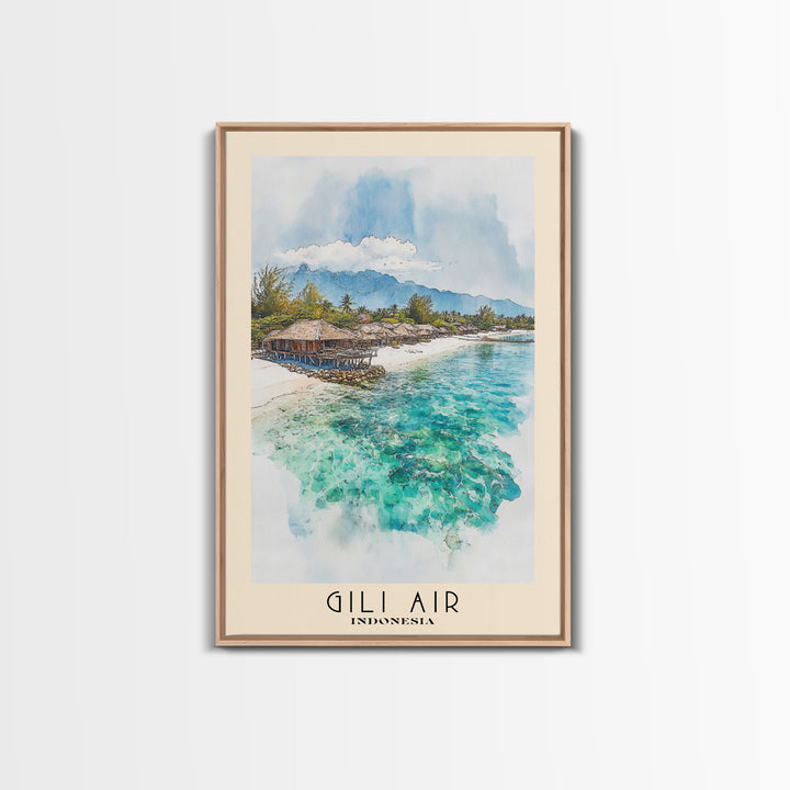 Gili Air, Indonesia Watercolor Print, Vacation Gift, Indonesia Wall Art, Vacation Wall Art, Vacatation Memories, Beach Decor, Beach Or Lakehouse Art