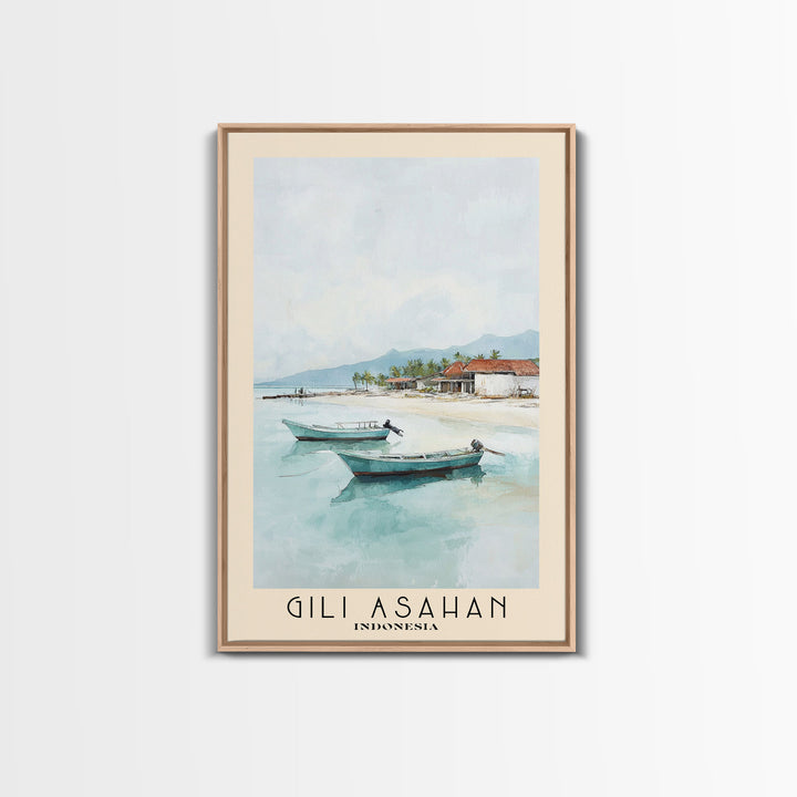 Gili Asahan, Indonesia Watercolor Print, Vacation Gift, Indonesia Wall Art, Beach Painting, Beach Decor, Beach Or Lakehouse Art