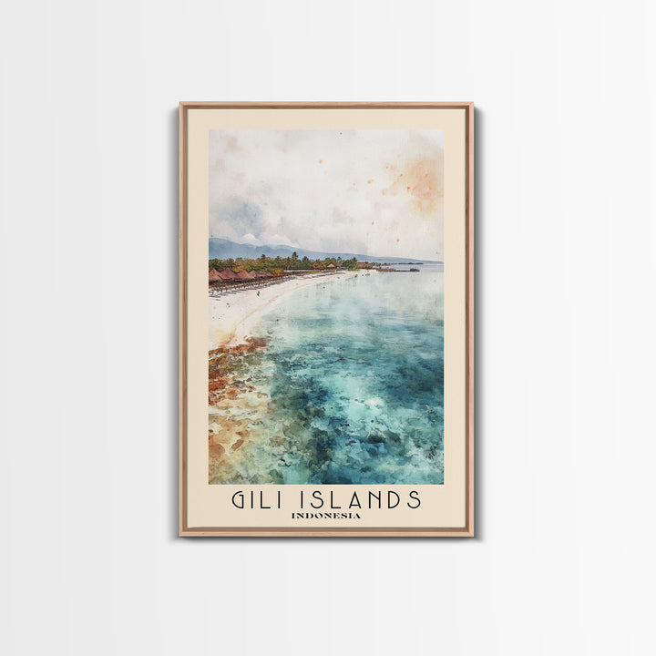 Gili Islands, Indonesia Watercolor Beach Print, Vacation Gift, Indonesia Wall Art, Beach Painting, Beach Decor, Beach Painting