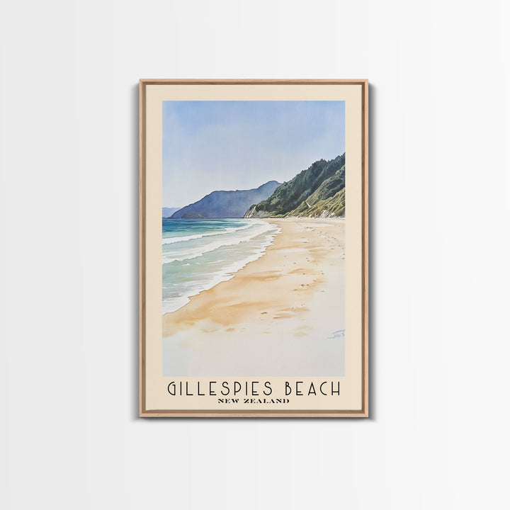 Gillespies Beach, New Zealand Watercolor Print, Vacation Gift, New Zealand Wall Art, Vacation Wall Art, Vacatation Memories, Beach Decor, Beach Or Lakehouse Art