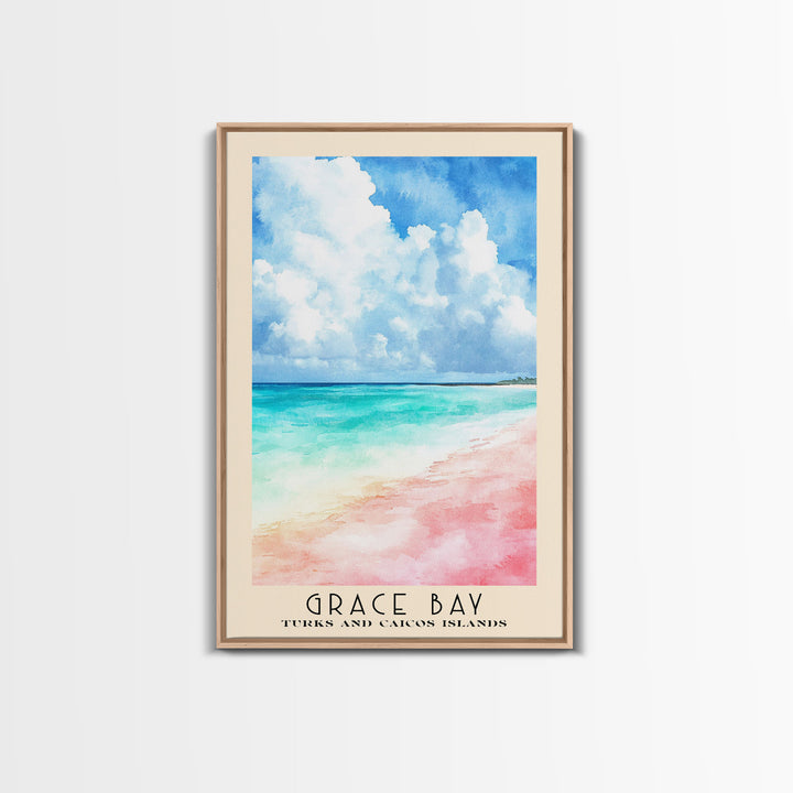 Grace Bay, Turks and Caicos Islands Watercolor Print, Vacation Gift, Turks and Caicos Islands Wall Art, Vacation Wall Art, Vacatation Memories, Beach Decor, Beach Or Lakehouse Art